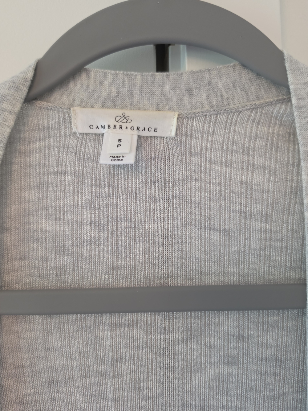 Light Gray Ribbed Open-Front Long Cardigan - Picture 2 of 3